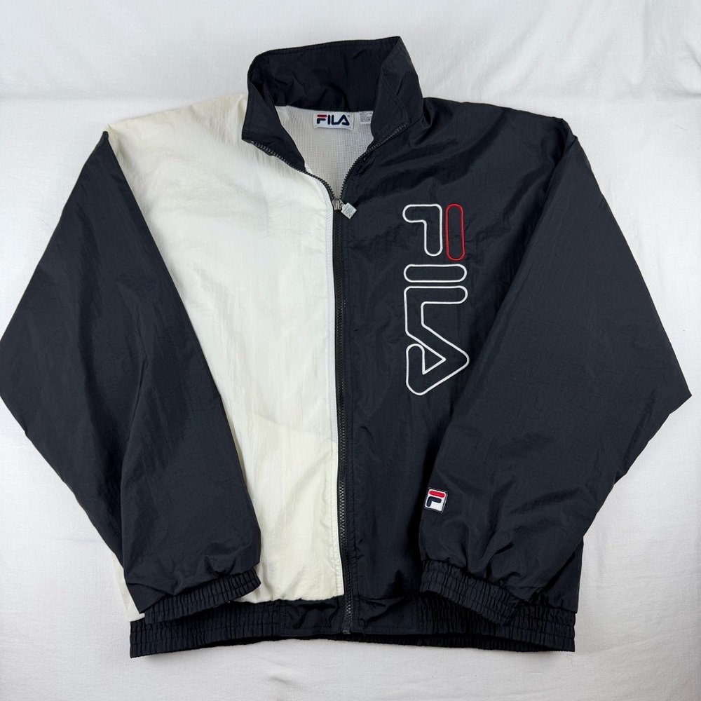 FILA Vintage Y2K‎ 90's, Two-Toned Logo Windbreaker Jacket, Men's Size M